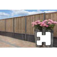 Betonpaal Antraciet 10x10x280 cm Pyramidekop voor dubbele onderplaat (72 cm)