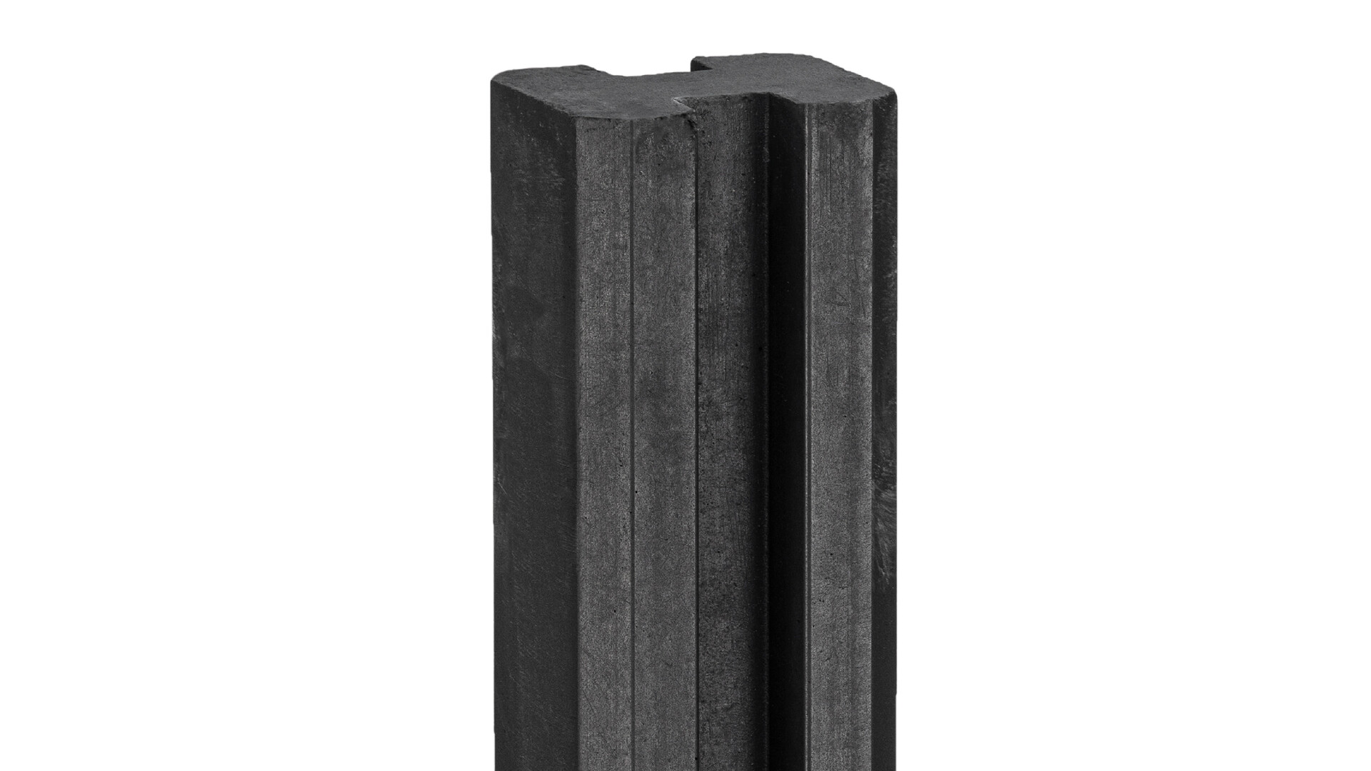 Betonpaal antraciet 280 cm 11.5x11.5cm rechte kop voor scherm sleufpaal