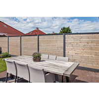 Betonpaal antraciet 280 cm 11.5x11.5cm rechte kop voor scherm sleufpaal