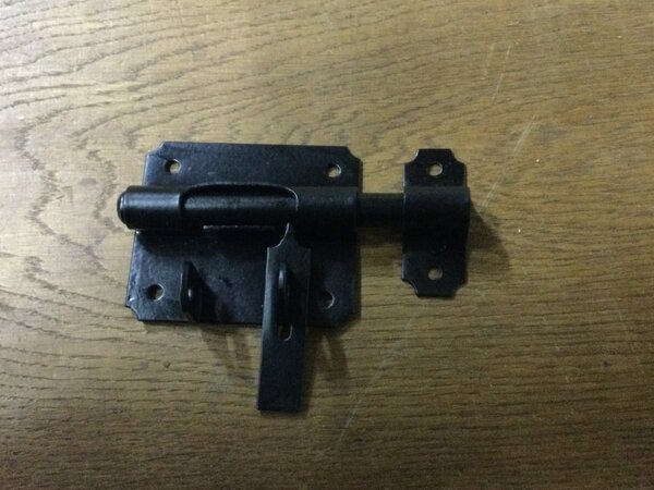 Plaatgrendel schuif 85 mm Zwart dubbelslot