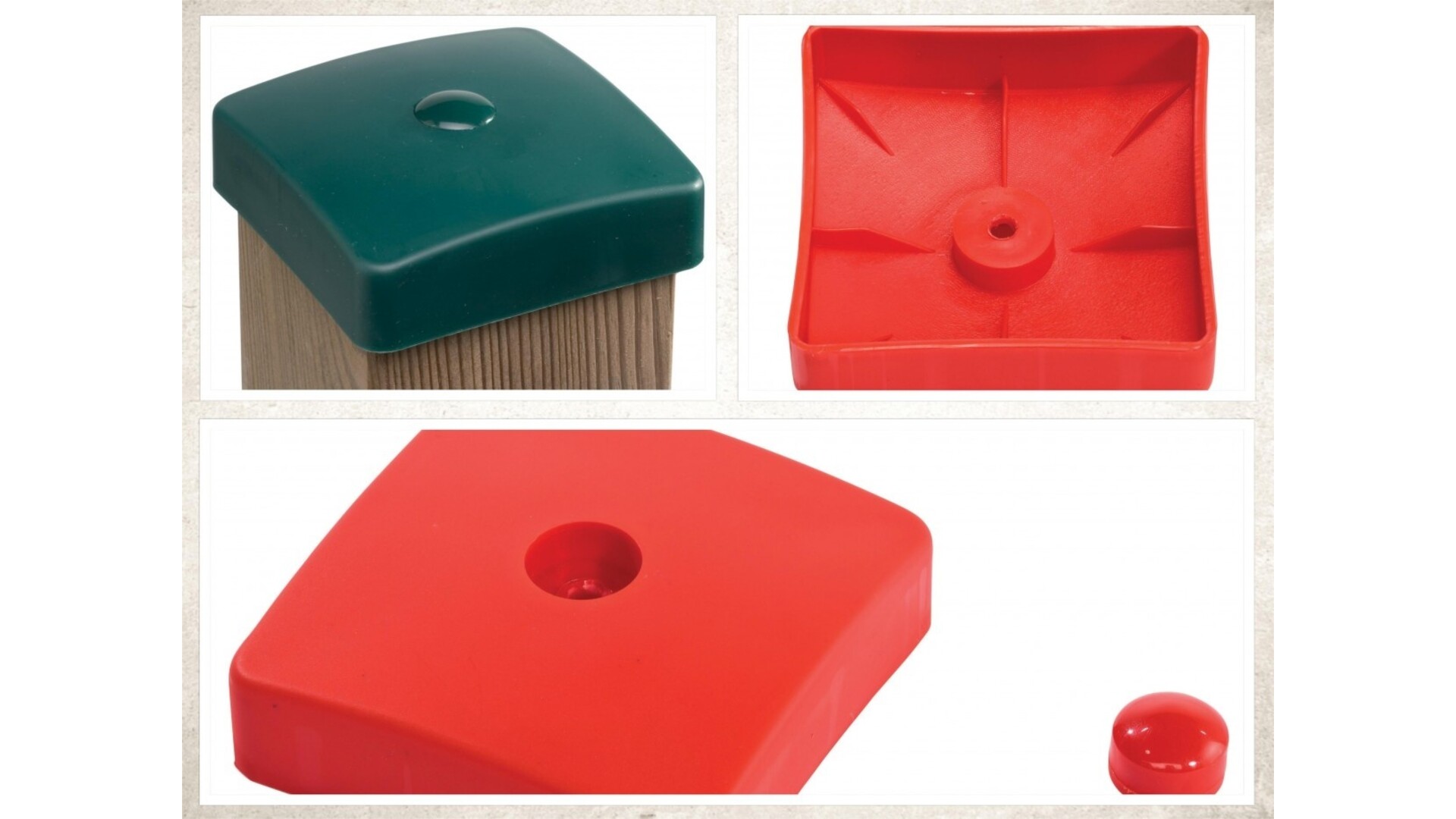 Paalkap Plastic 91x91 mm