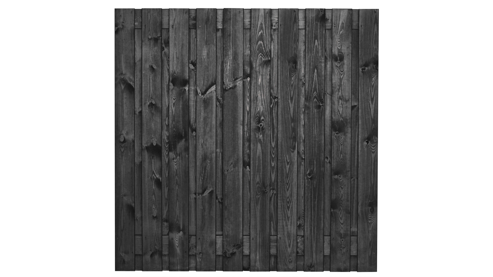 Tuinscherm zwart 19 planks Stuttgart 180x180 cm