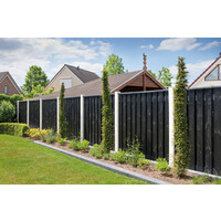 Tuinscherm zwart 19 planks Stuttgart 180x180 cm