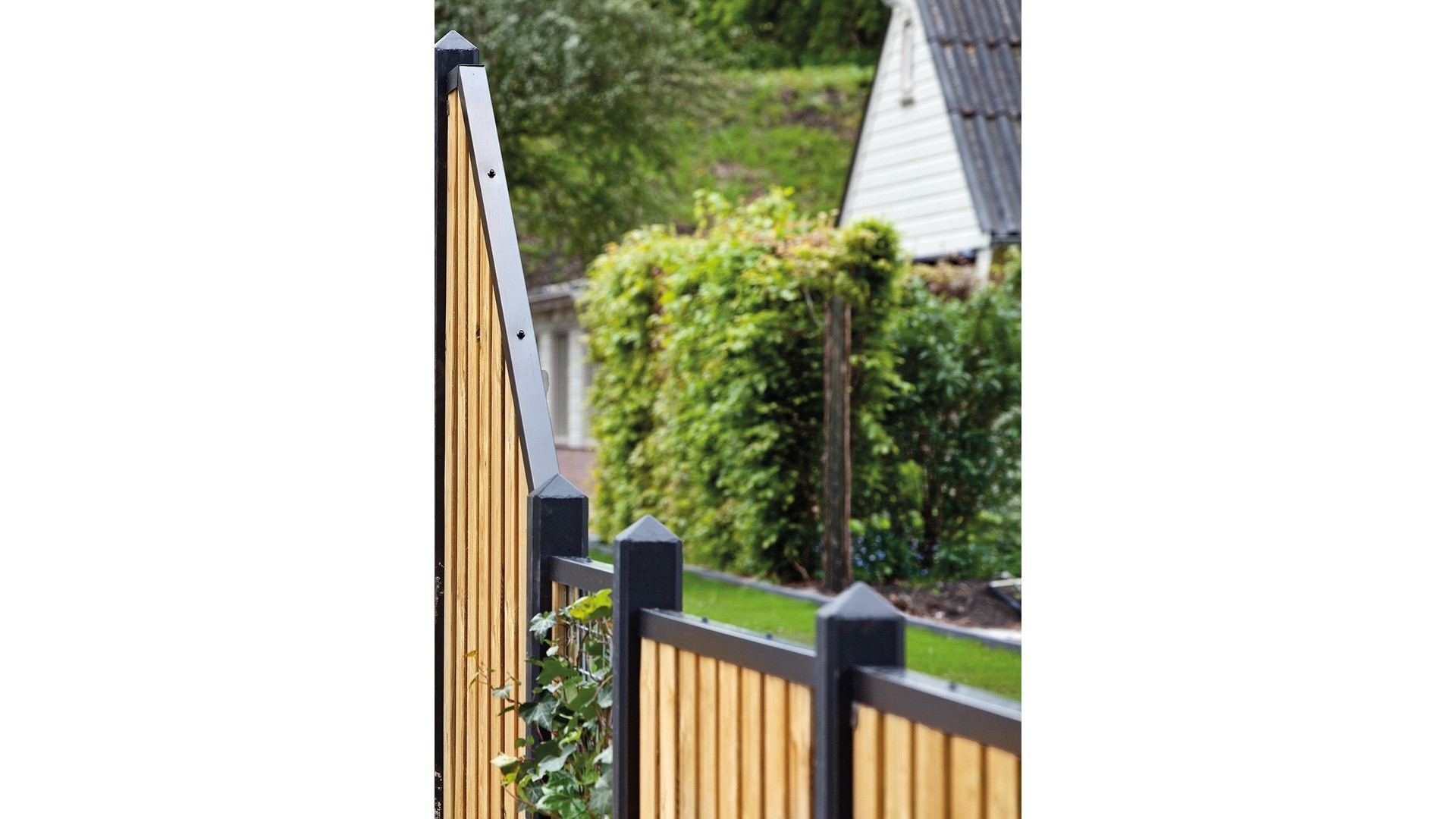 Betonpaal Antraciet 10x10x190 cm Pyramidekop voor enkele onderplaat