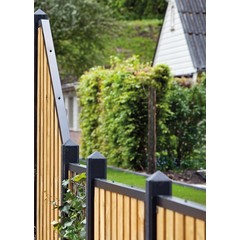 Betonpaal Antraciet 10x10x190 cm Pyramidekop voor enkele onderplaat