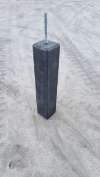 Betonpoer recht 12x12x58 cm antraciet