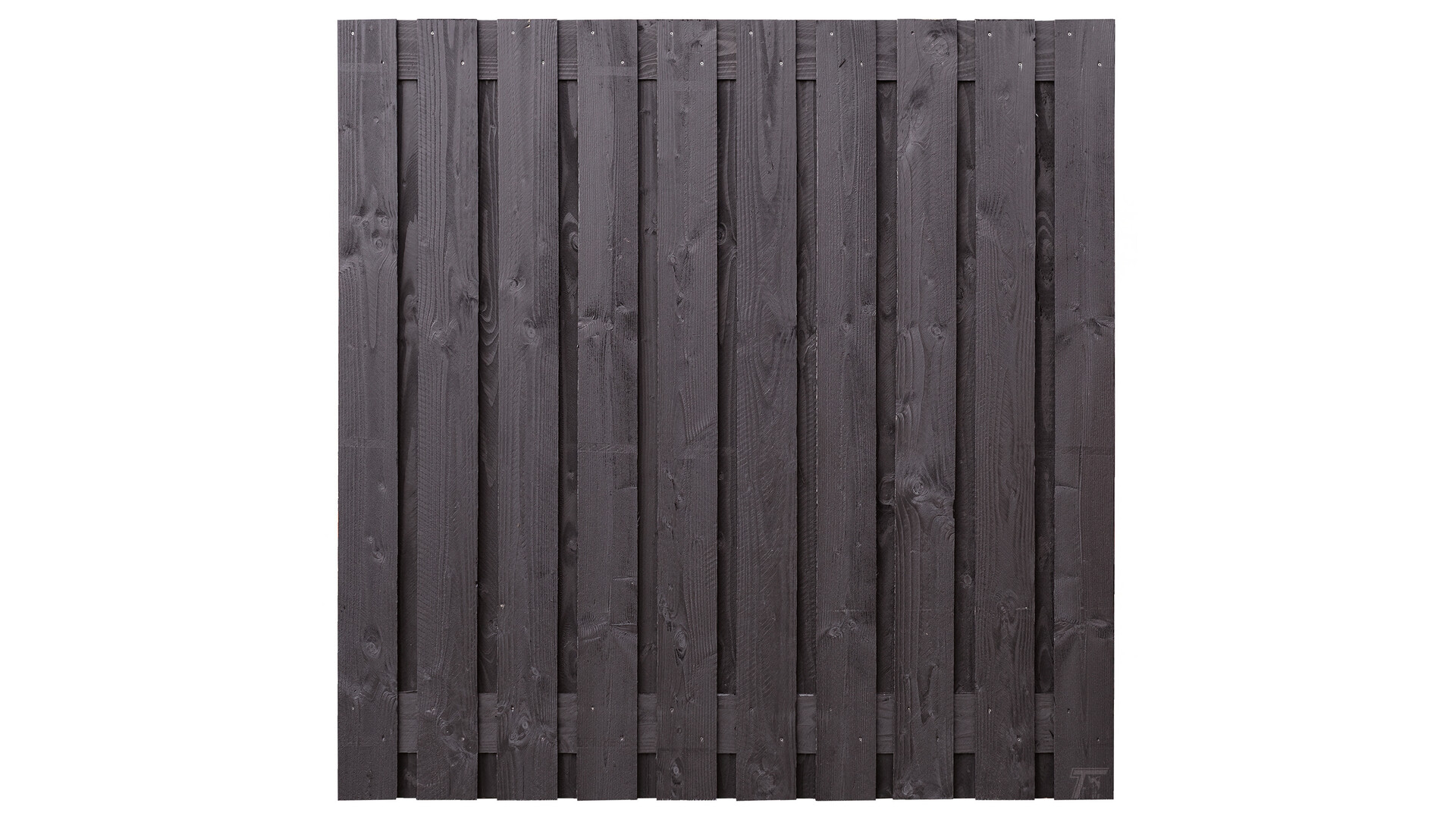 Tuinscherm Marlies lariks/douglas 19-planks 180x180 cm (zwart gedompeld)