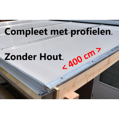 Polycarbonaat complete bovenbouw - Opaal - Plaat 400 cm