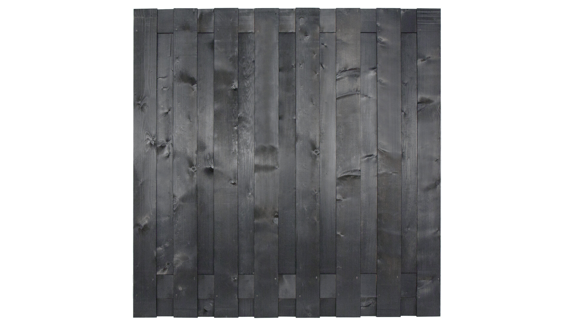 Tuinscherm Hamburg grenen 15-planks 180x180 cm (zwart gespoten)