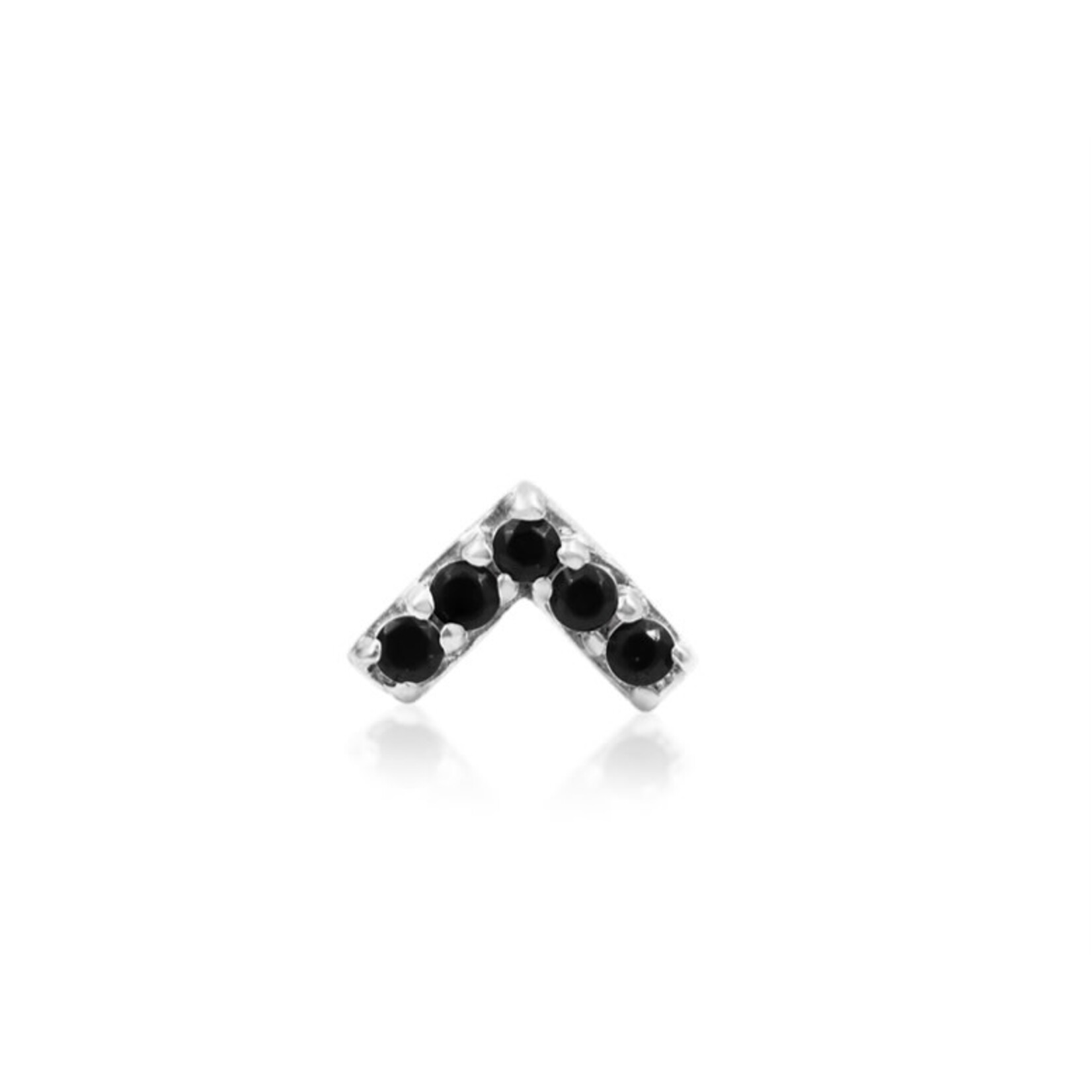 Junipurr Chevron with black cubic zirconia 14k white gold