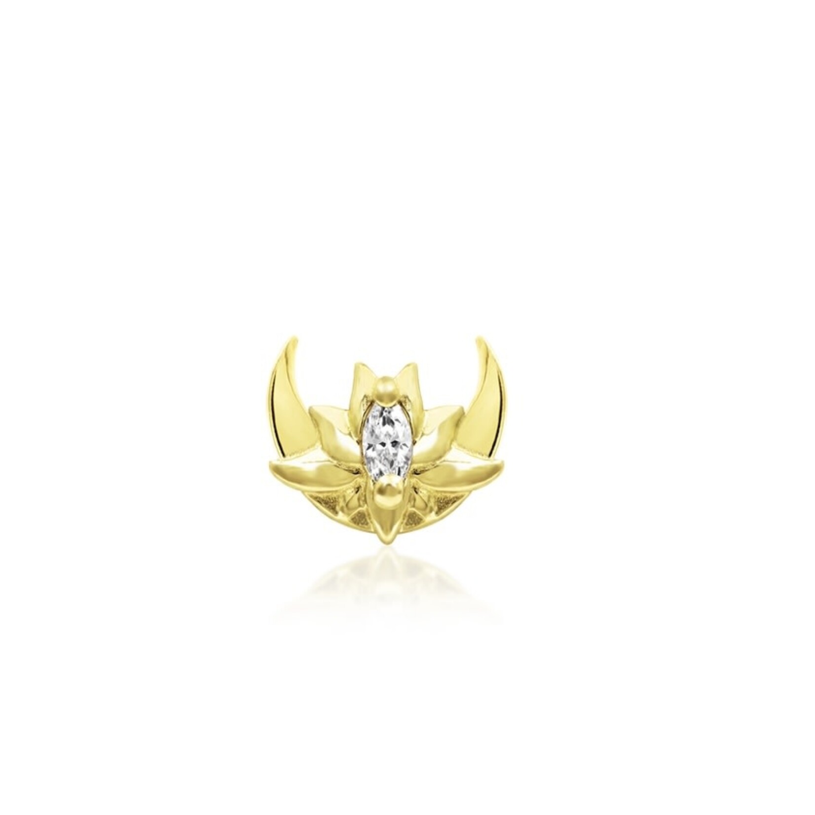 Junipurr Guardian Moon met marquise cubic zirconia 14k geelgoud