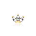 Junipurr Triple marquise with cubic zirconia 14k solid gold