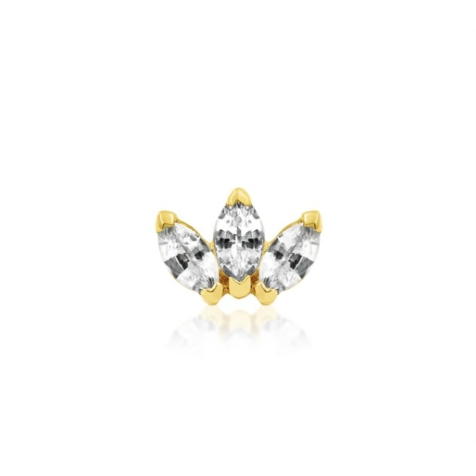 Junipurr Triple marquise with cubic zirconia 14k solid gold