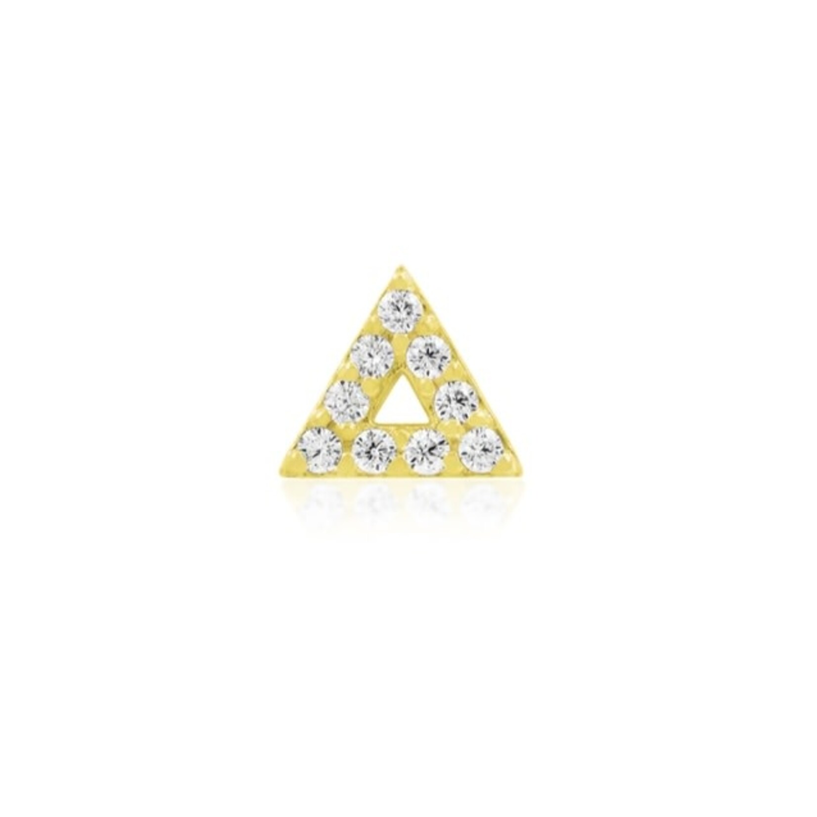 Junipurr Gold triangle with cubic zirconias 14k yellow gold