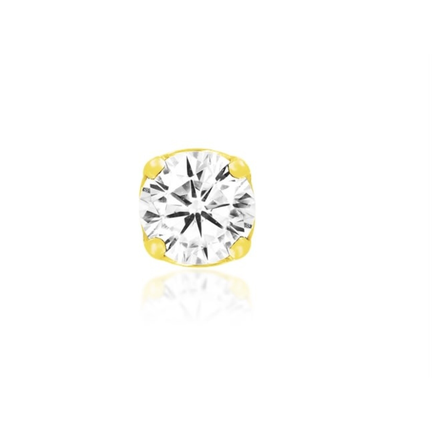 Junipurr Prong set 3mm cubic zirconia 14k yellow gold
