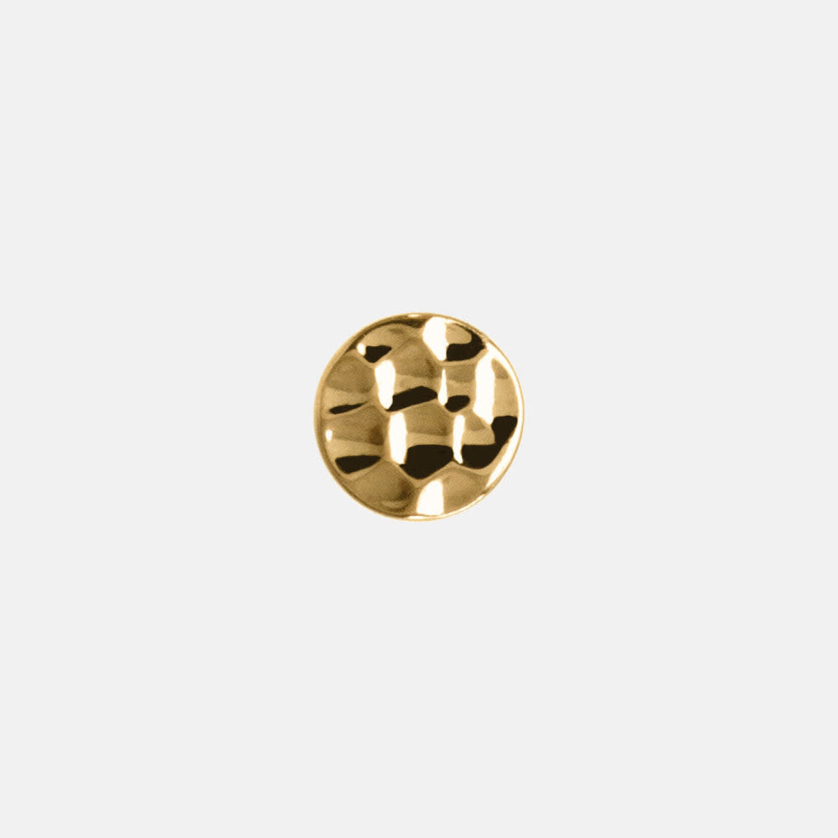 Junipurr Hammered disc 4mm 14k yellow gold