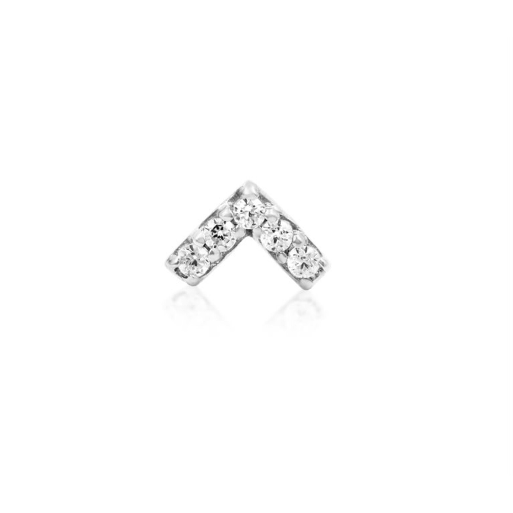 Junipurr Chevron with cubic zirconias 14k white gold