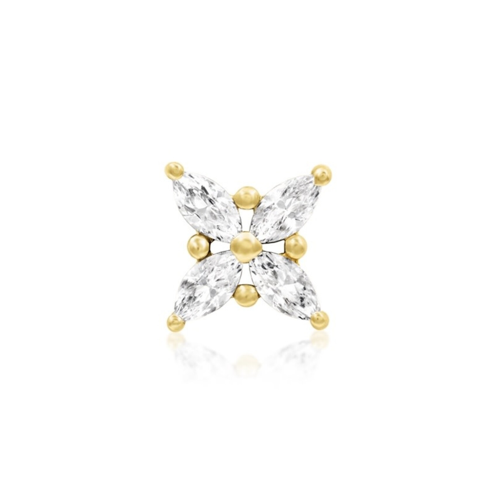 Junipurr Alexis with marquise cubic zirconias 14k yellow gold