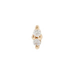 Buddha jewelry Mishka Prong 2 CZ Yellow Gold