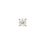 Buddha jewelry Prong gem with Swarovski CZ YELLOW gold -  2mm