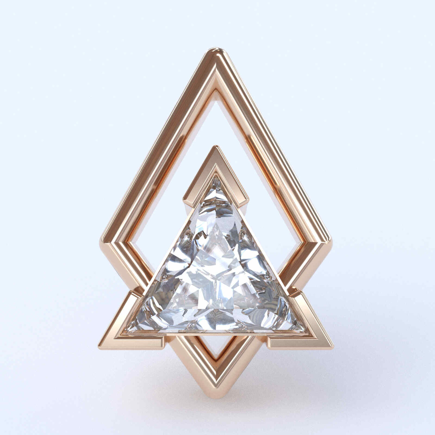 Teide with CZ 18k yellow gold