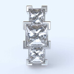 Vertical Daisy with CZ 18k yellow gold