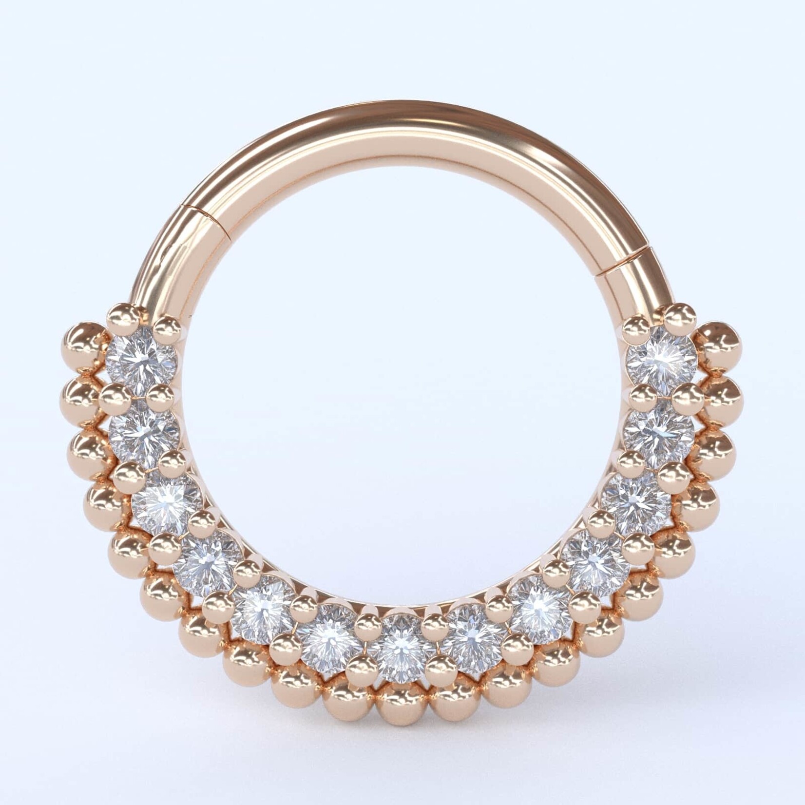 Flora with CZ 8mm 18k yellow gold