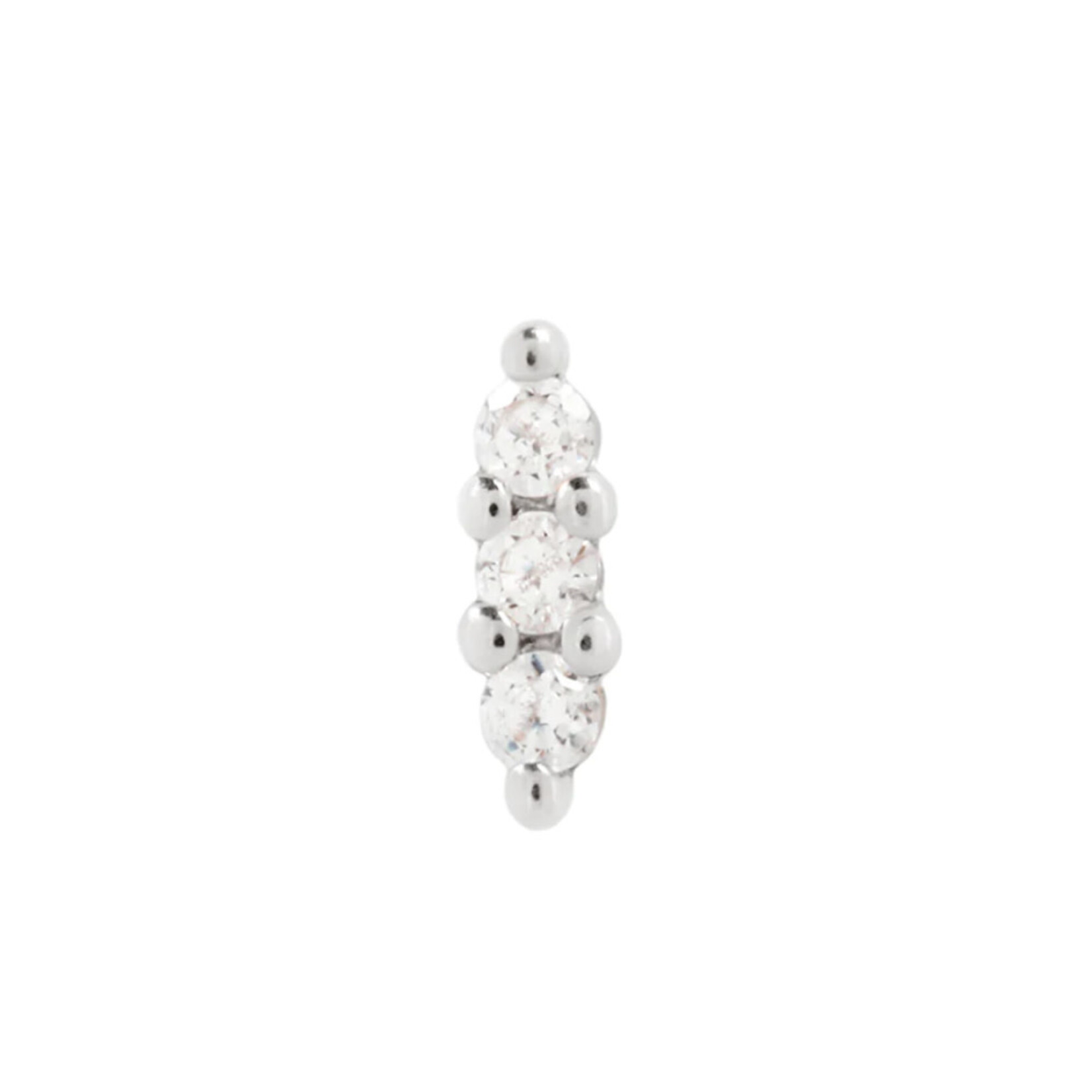 Buddha jewelry Mishka Prong 3 White Gold