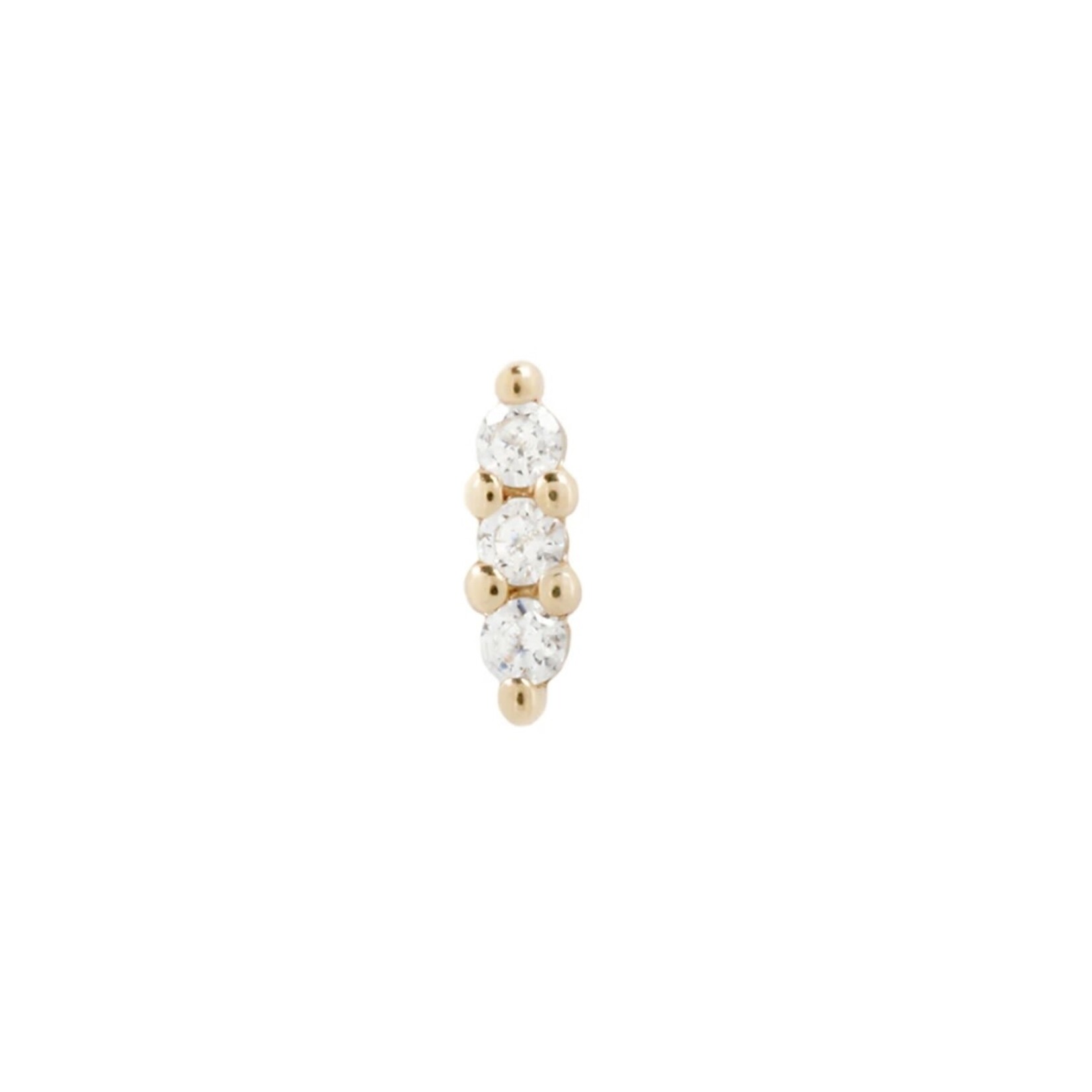 Buddha jewelry Mishka Prong 3 Yellow Gold