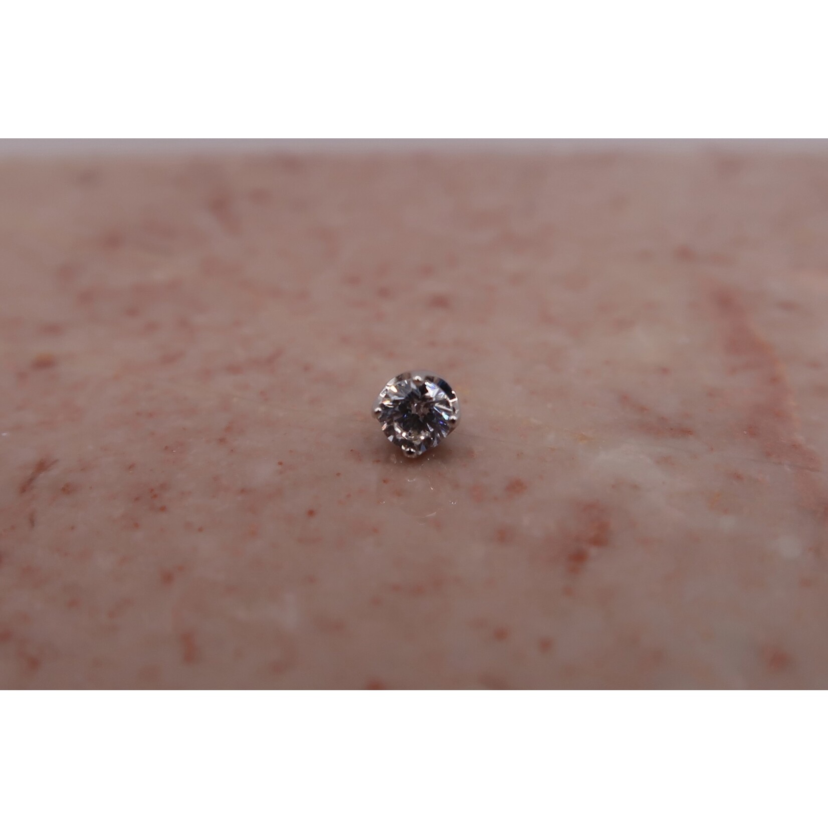 Junipurr Prong set 3mm cubic zirconia 14k white gold