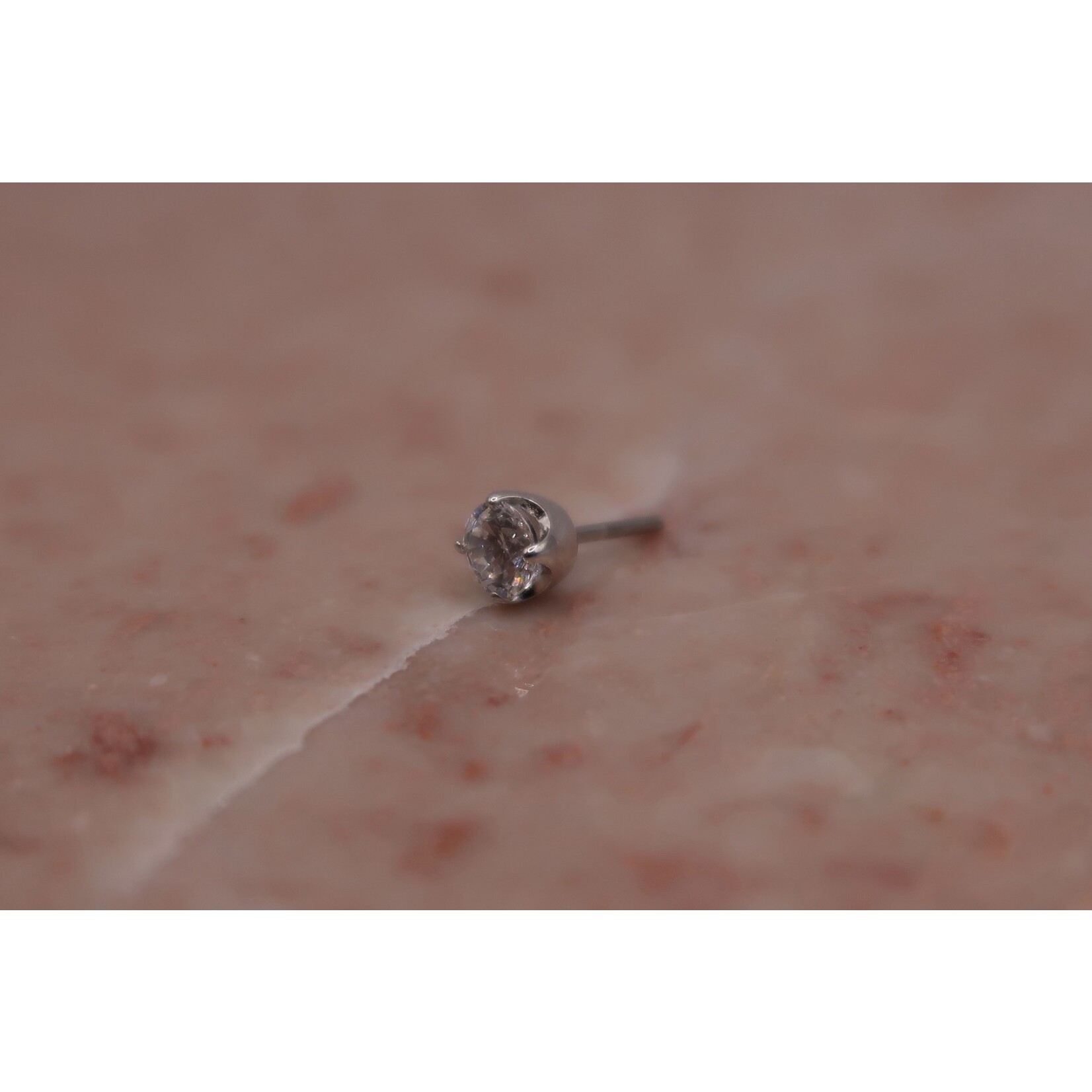 Junipurr Prong set 3mm cubic zirconia 14k white gold