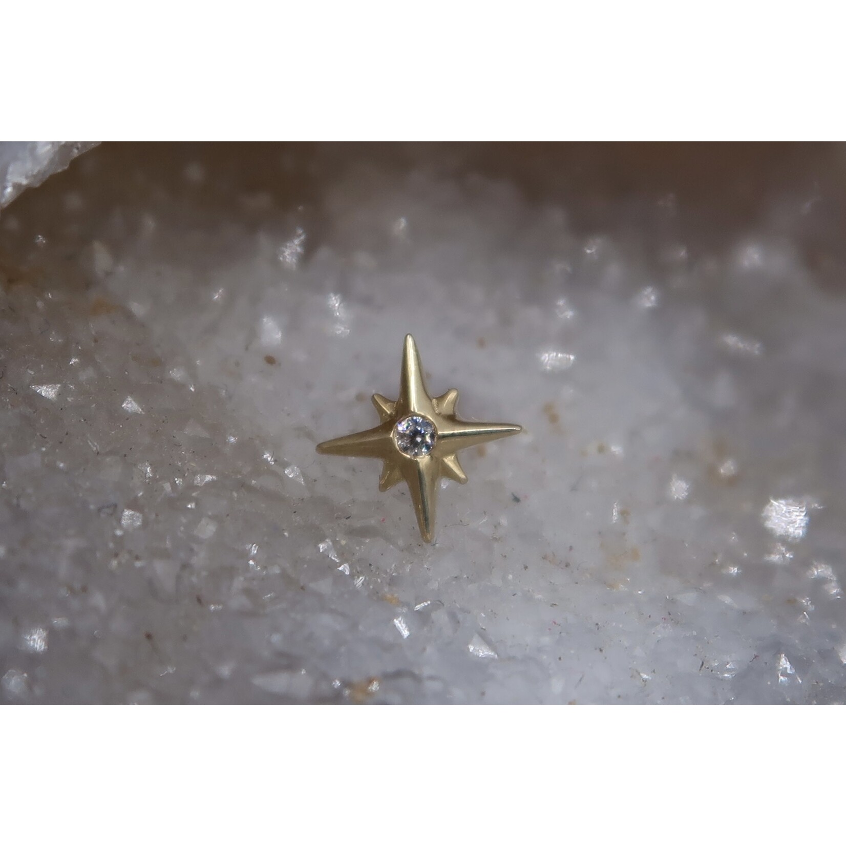 Junipurr Stella 5 mm met zirkonia 14k massief goud