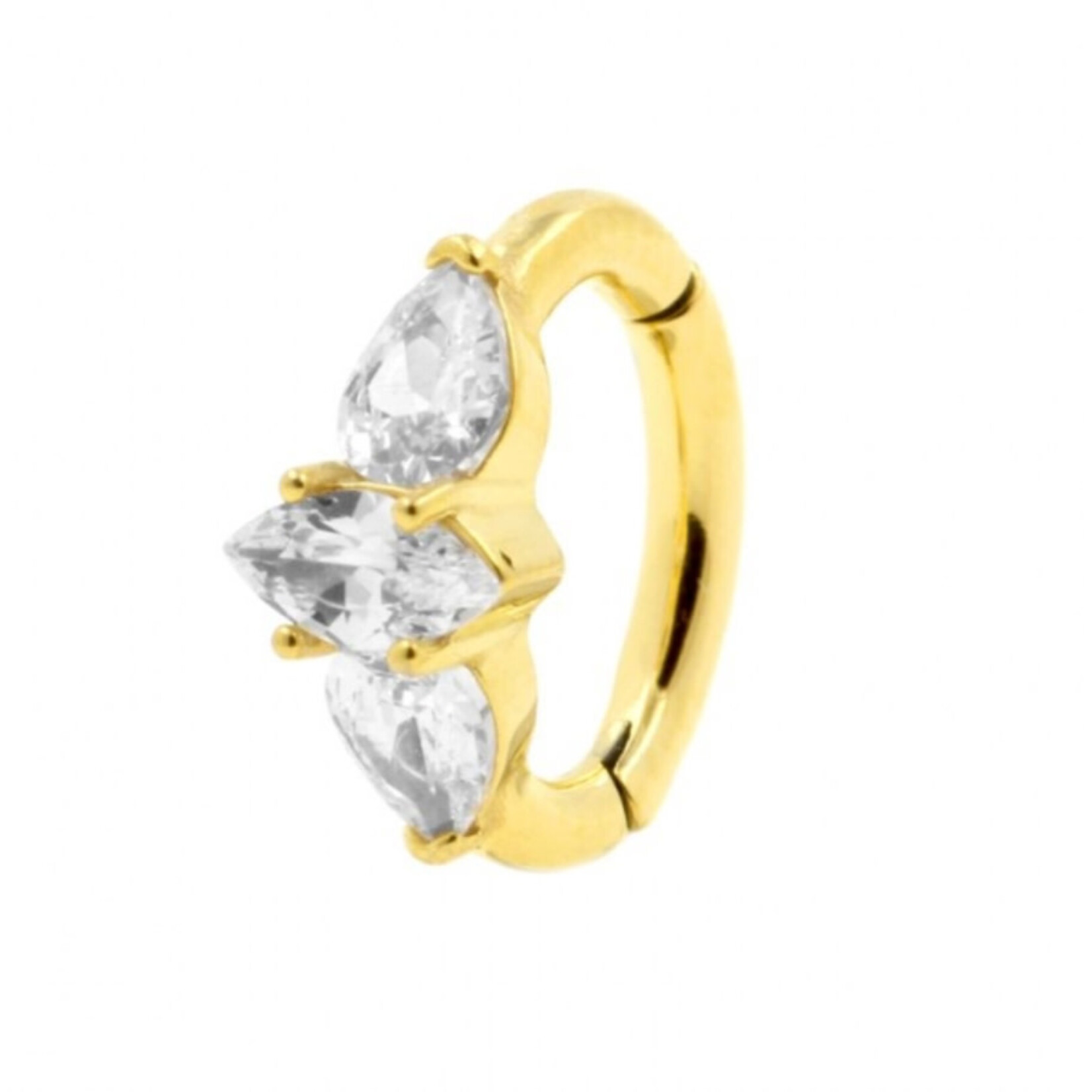 AOP Zirconia navel clicker Princess Gems - GOLD