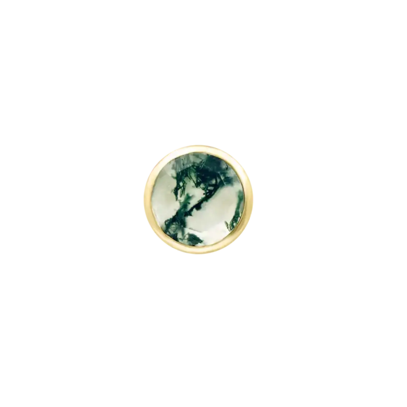 Junipurr Moss Cab with moss agate 14k solid gold
