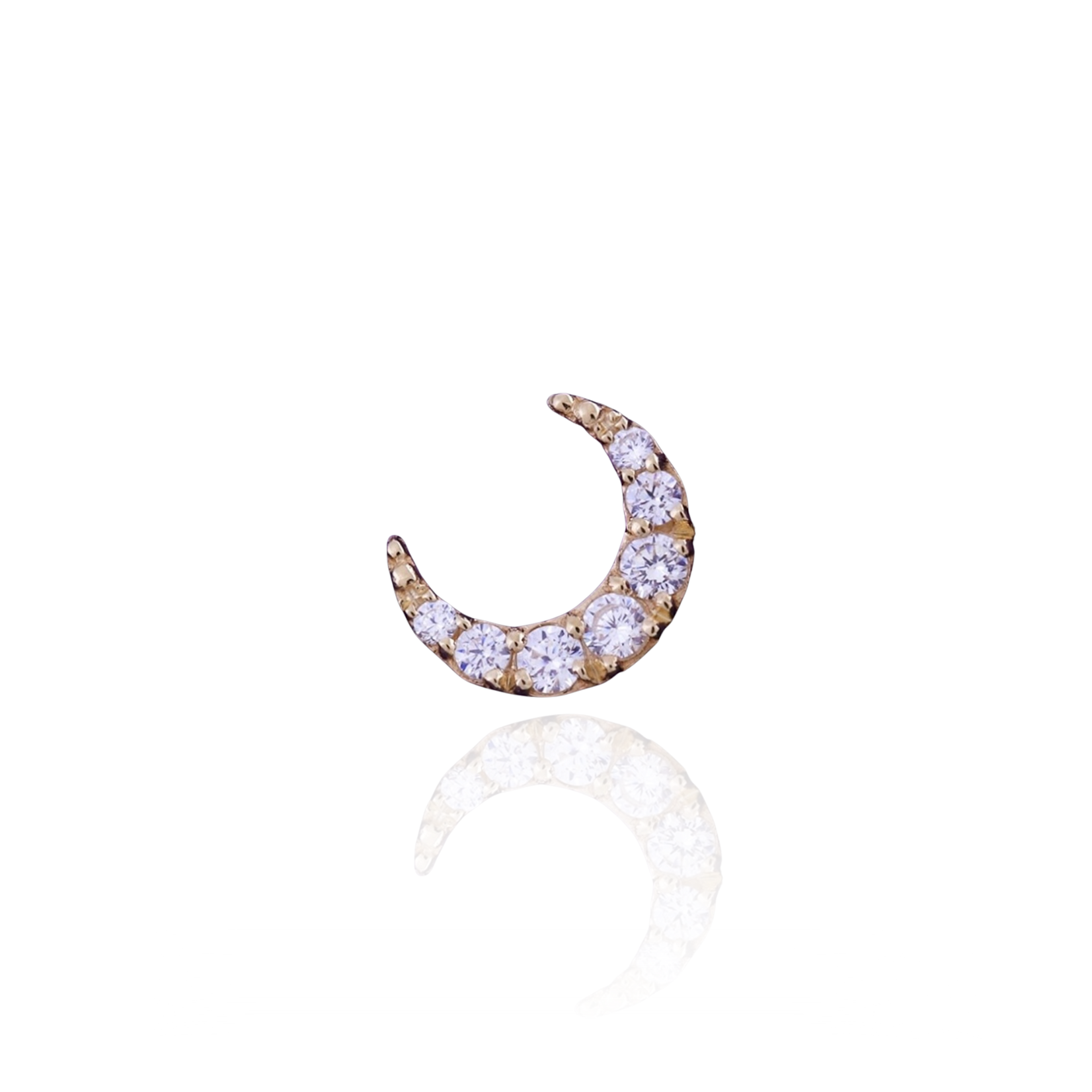 Inkorporated Shine Moon met zirkonia 14k massief goud