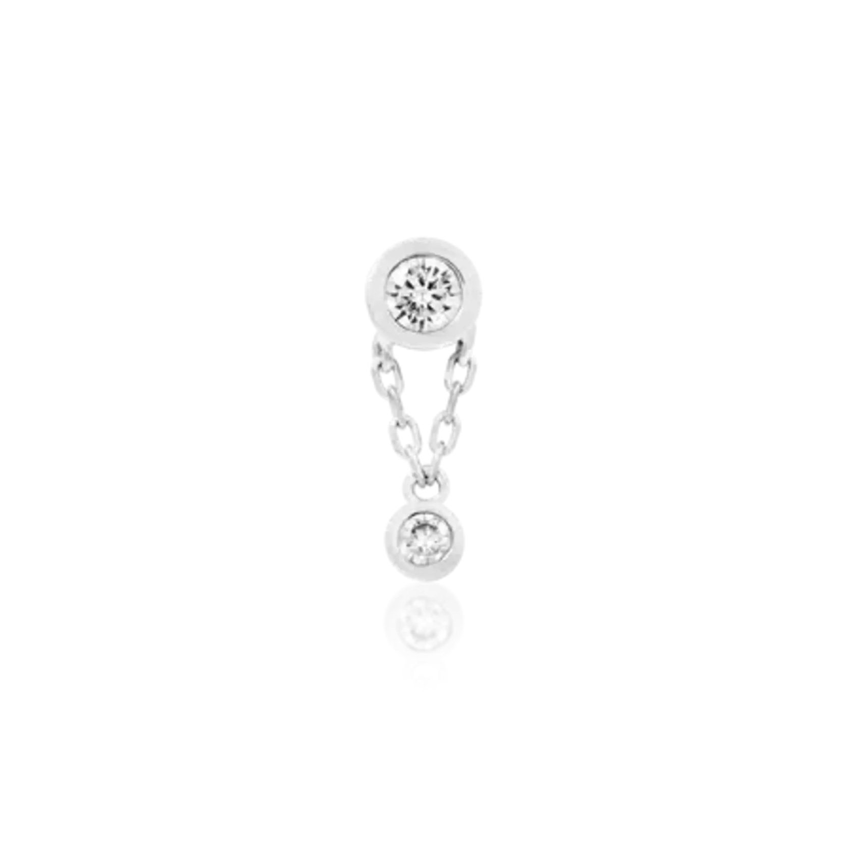 Junipurr Cora 3mm & 2mm cubic zirconia bezel 14k white gold