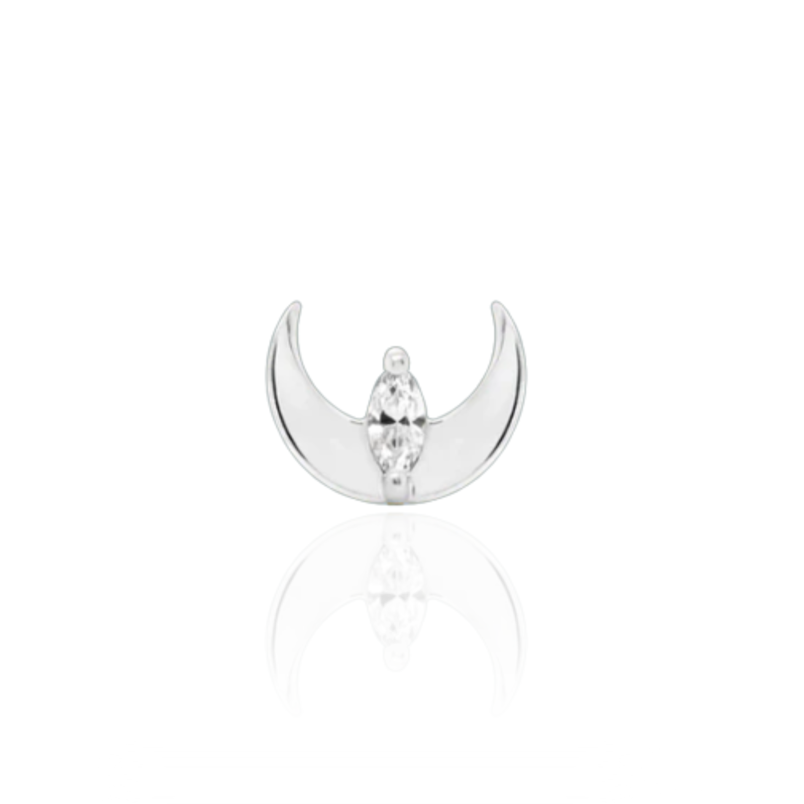 Junipurr Guardian mercury with cubic zirconia marquise 14k white gold