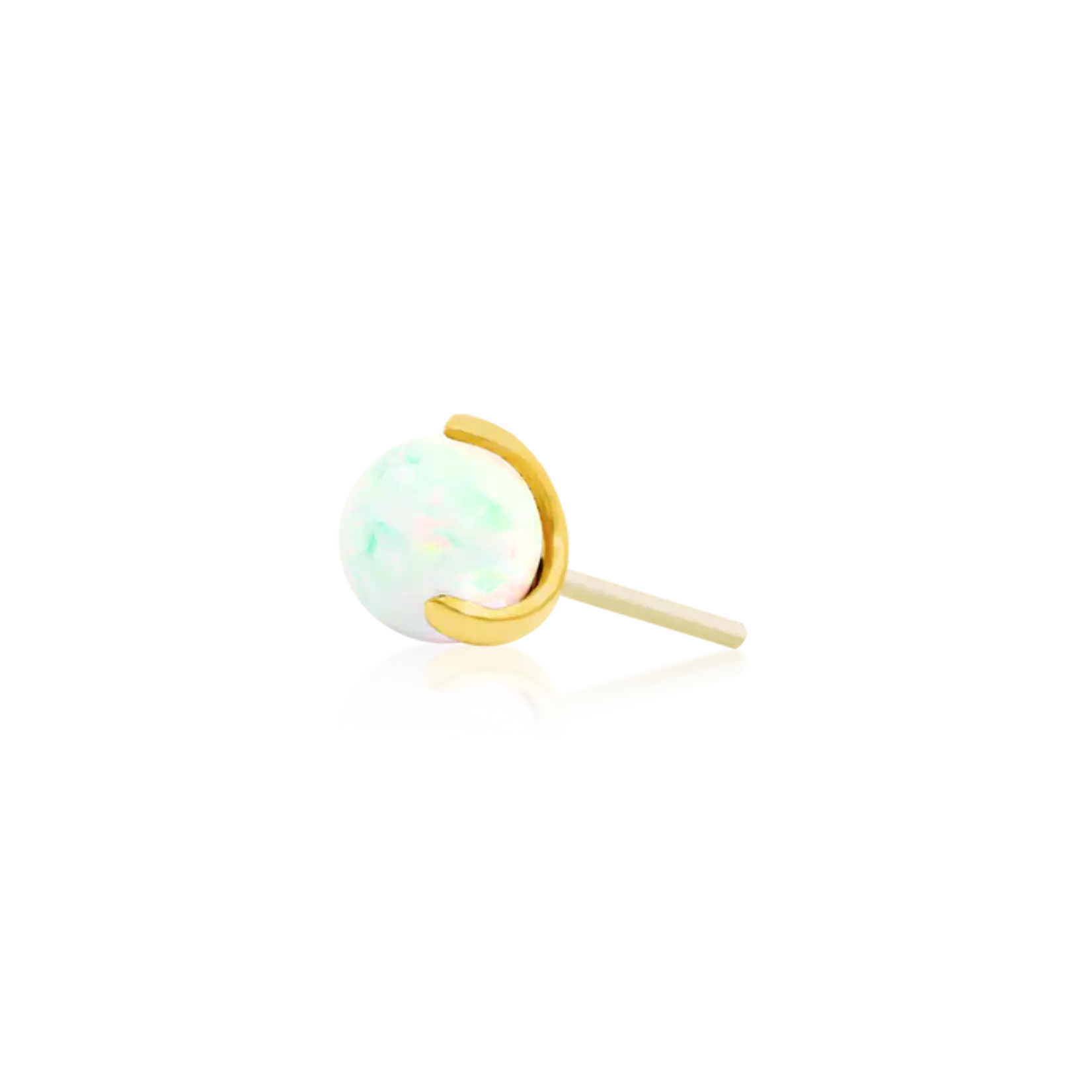 Junipurr Prong-Set ball with synthetic Opal 3mm 14k yellow gold