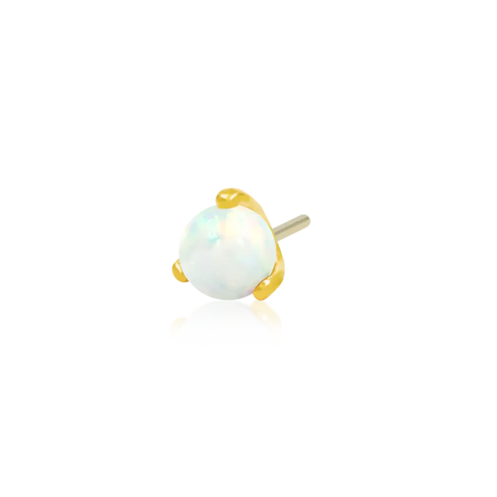 Junipurr Prong-Set ball met synthetische opaal, 3 mm, 14 karaat geelgoud