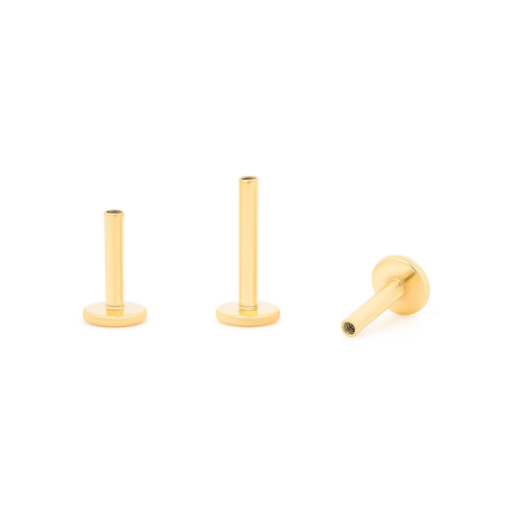 Threaded goud plated labret post 1.2mm met 0,9 mm schroef