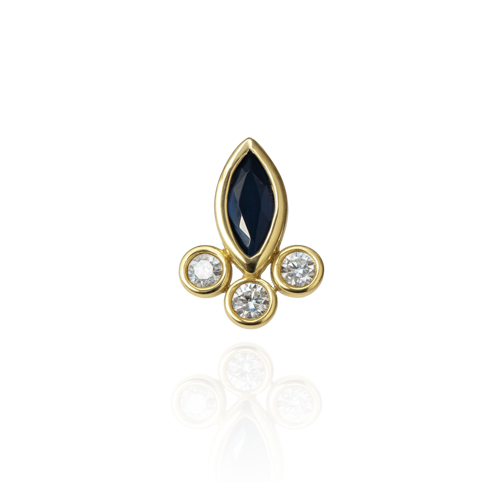 Inkorporated “Desi” with black spinel and diamonds14k solid gold