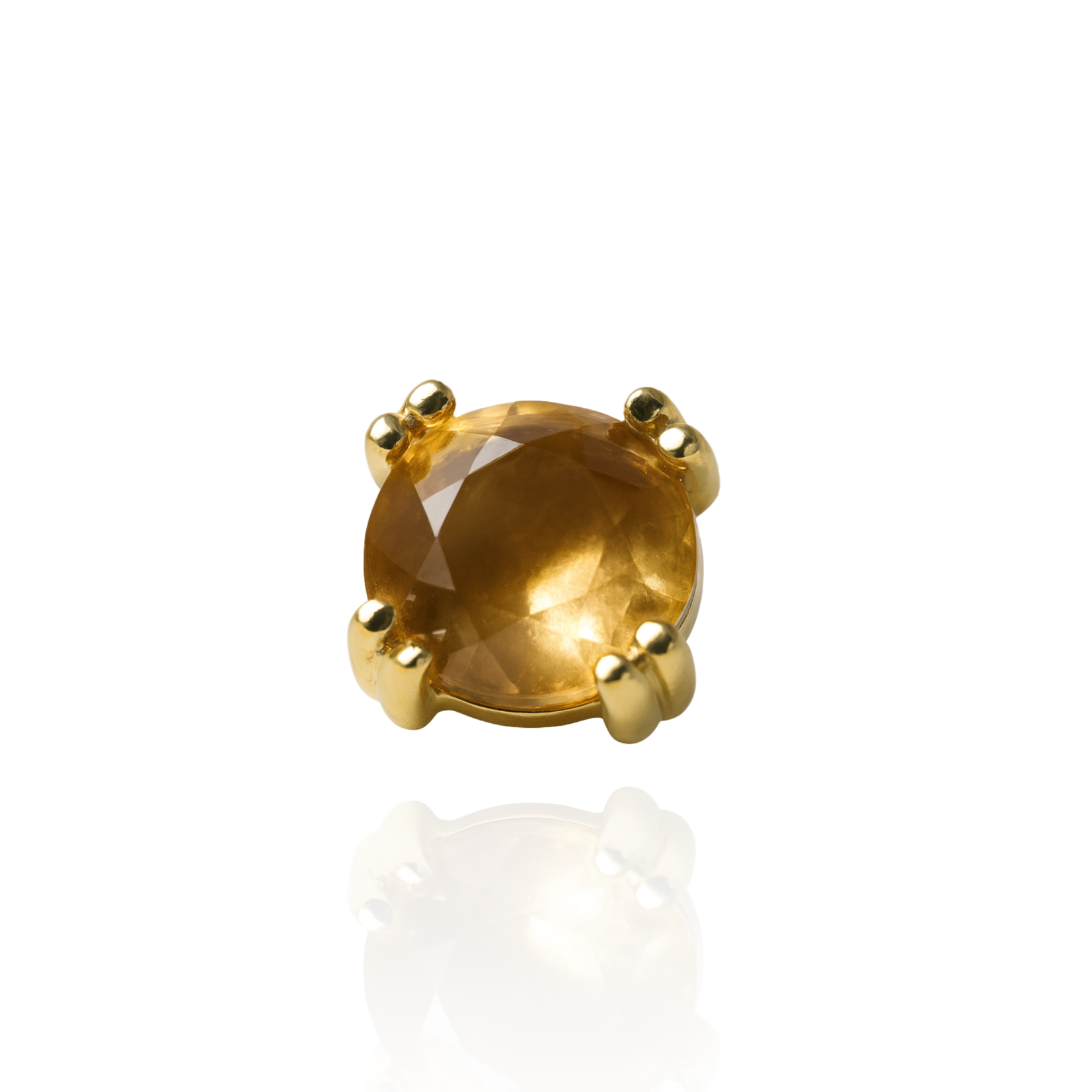 BVLA Cab prong with 3mm citrine stone14k solid gold