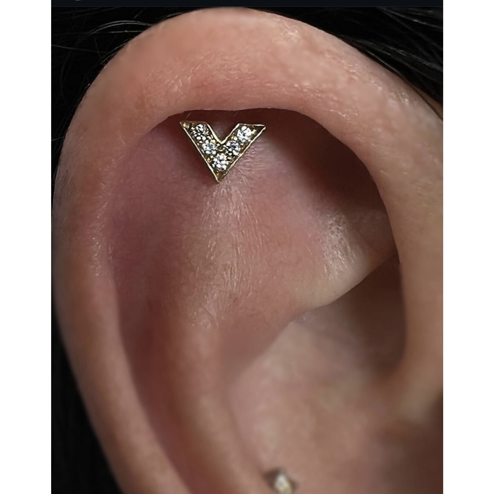 Inkorporated V Stones met zirkonia 14k massief goud