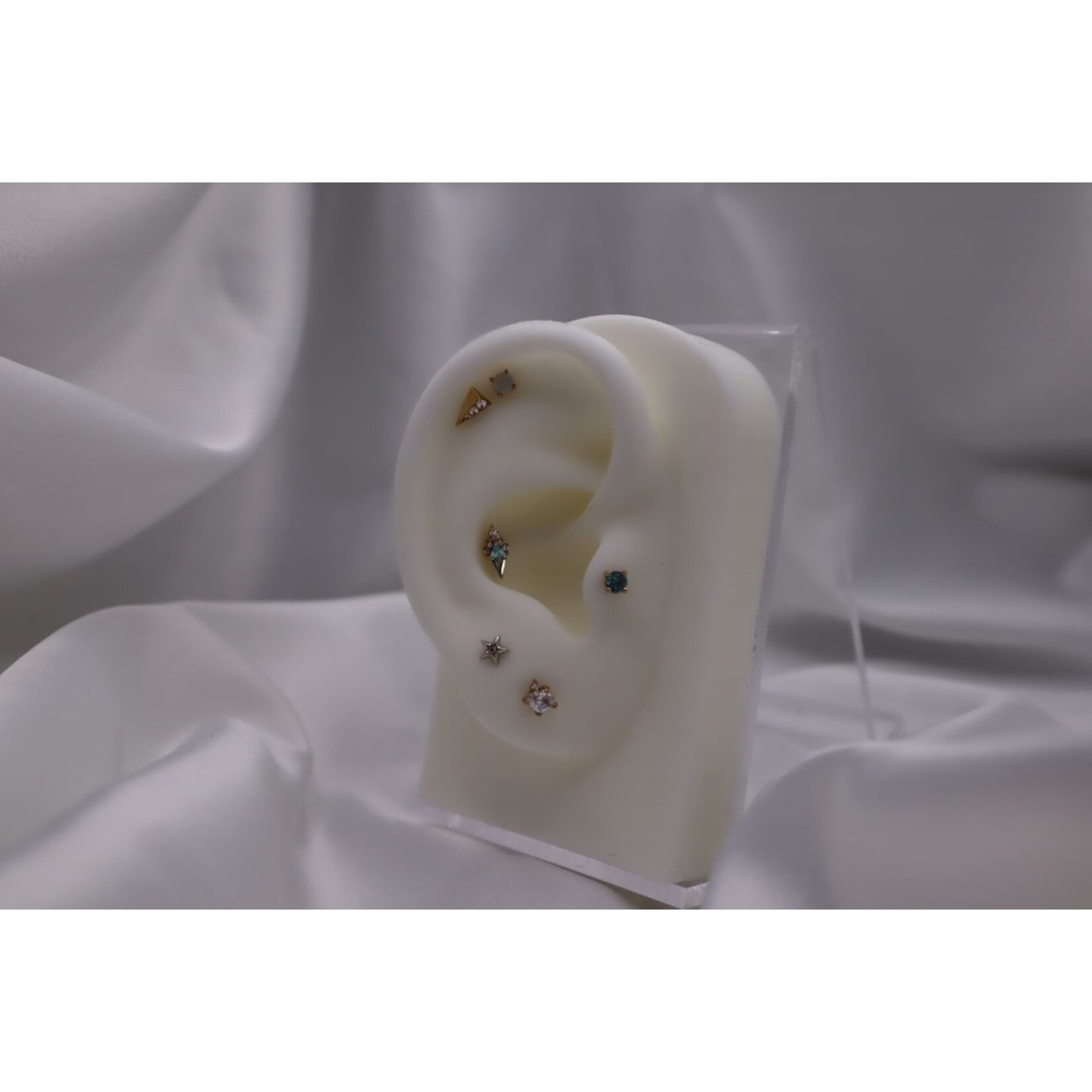 Buddha jewelry Genuine 3mm  Opal Prong Cabochon 14k geel goud