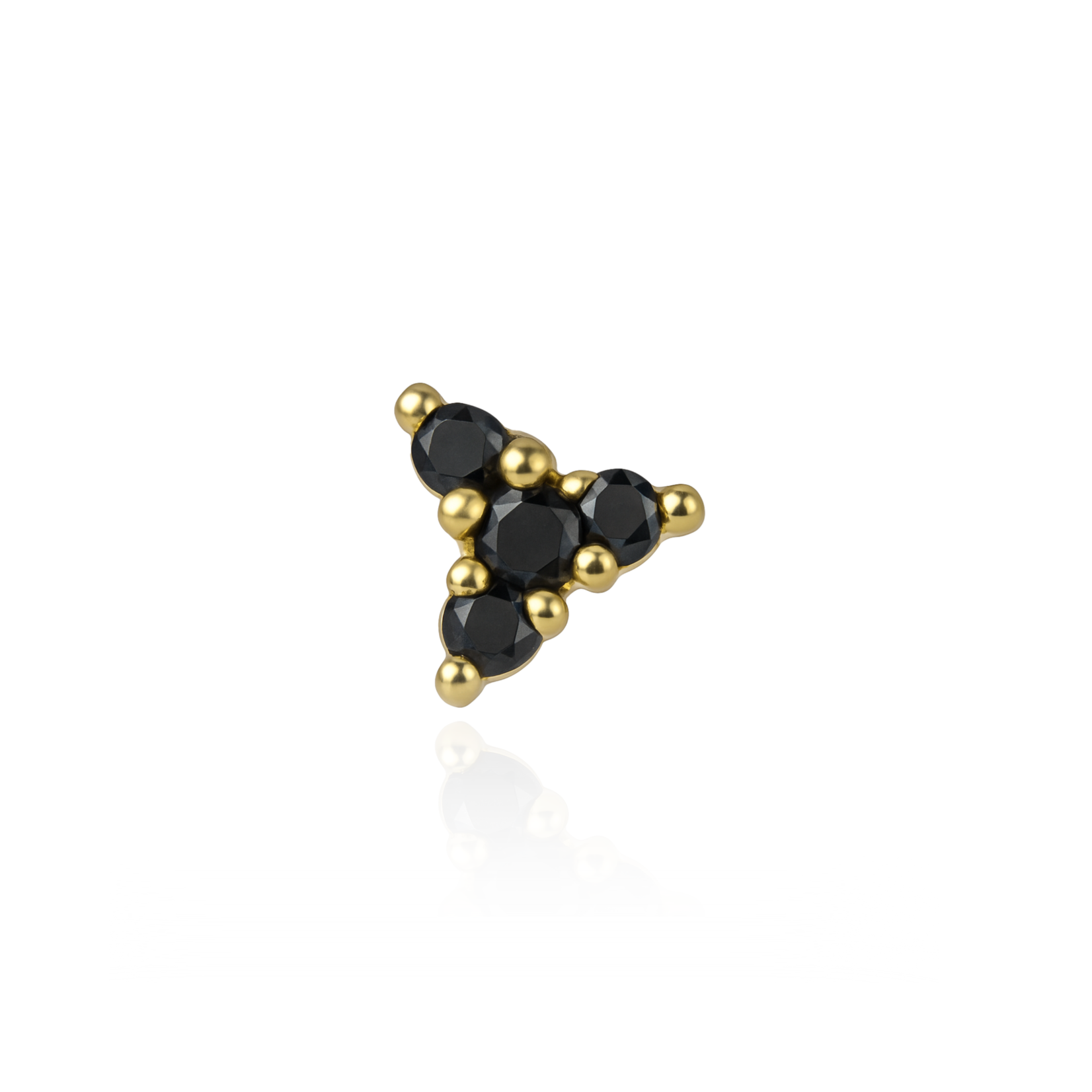 Tawapa Minerva with black cubic zircona 14k solid gold