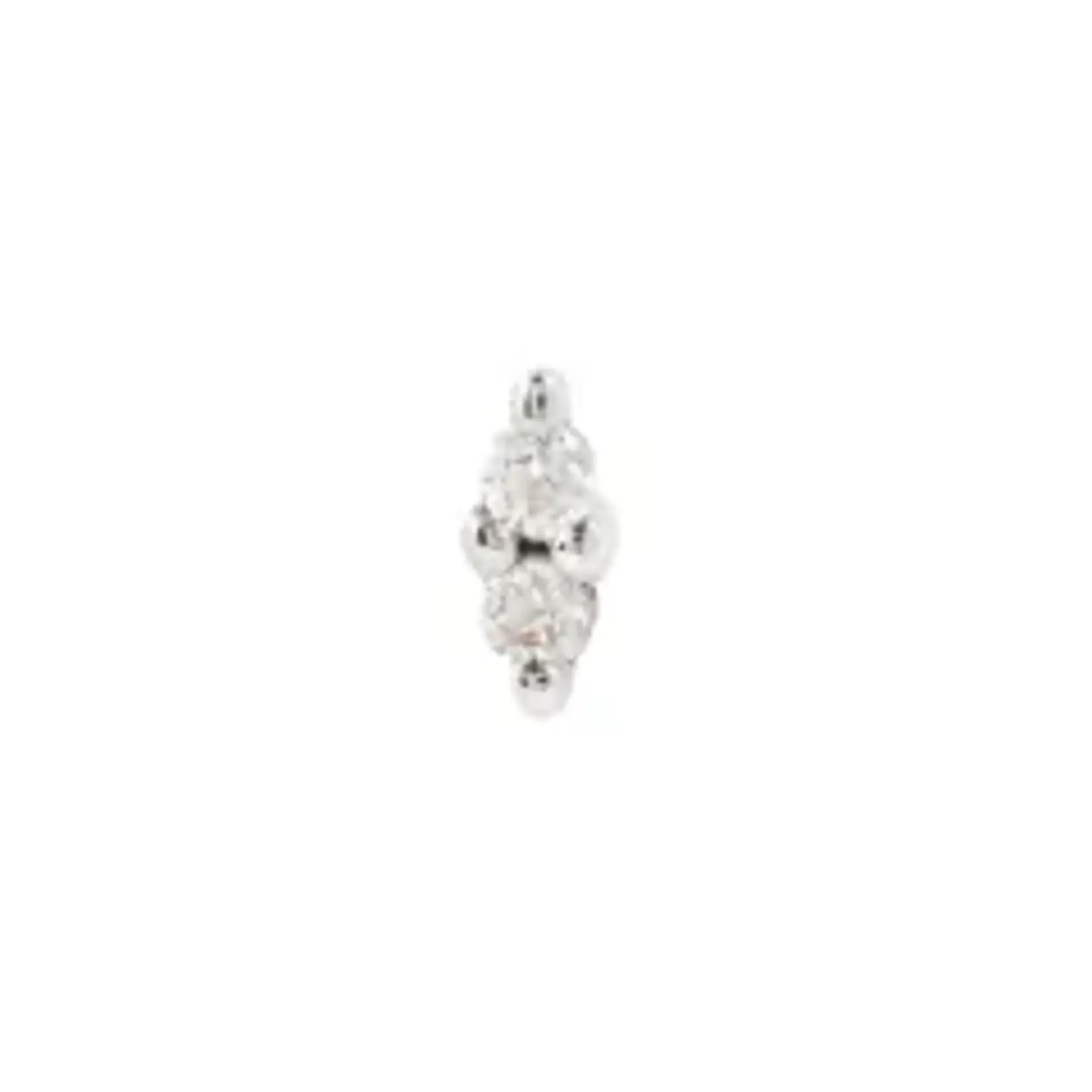 Buddha jewelry Mishka Prong 2 CZ White Gold