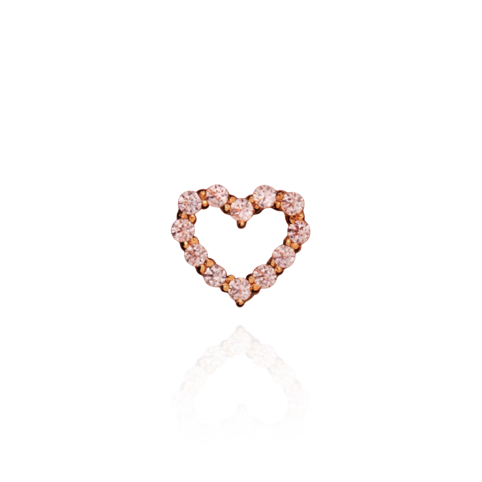 Heart met cubic zirconia 14k massief goud