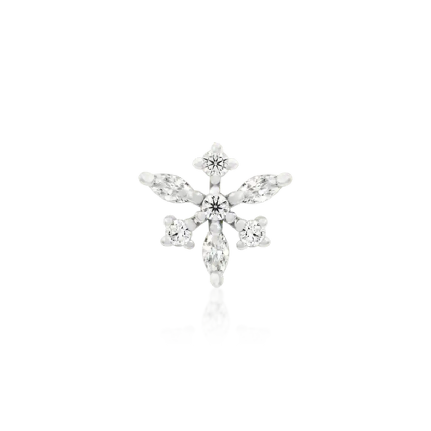 Junipurr Anna gold snowflake with cubic zirconia 14k white gold