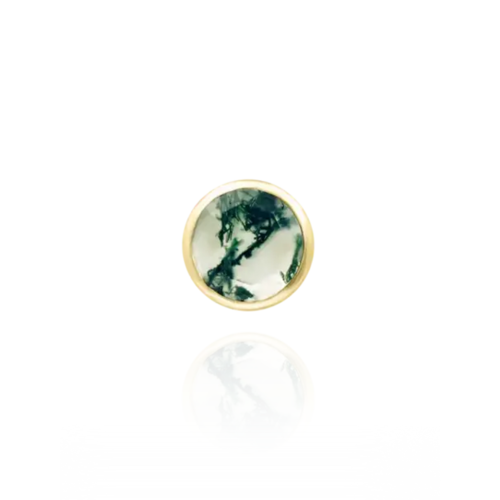 Junipurr Moss Cab with moss agate 14k solid gold
