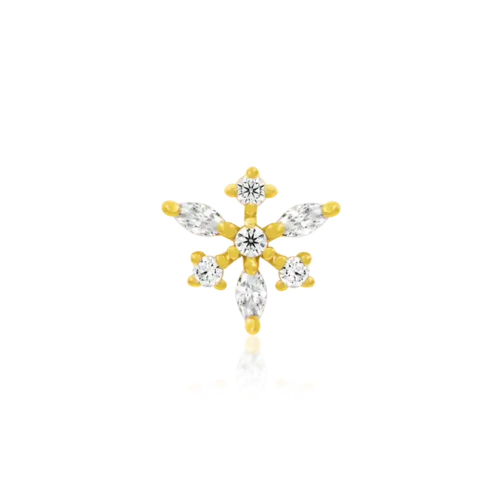 Junipurr Anna gold snowflake with cubic zirconia 14k solid gold